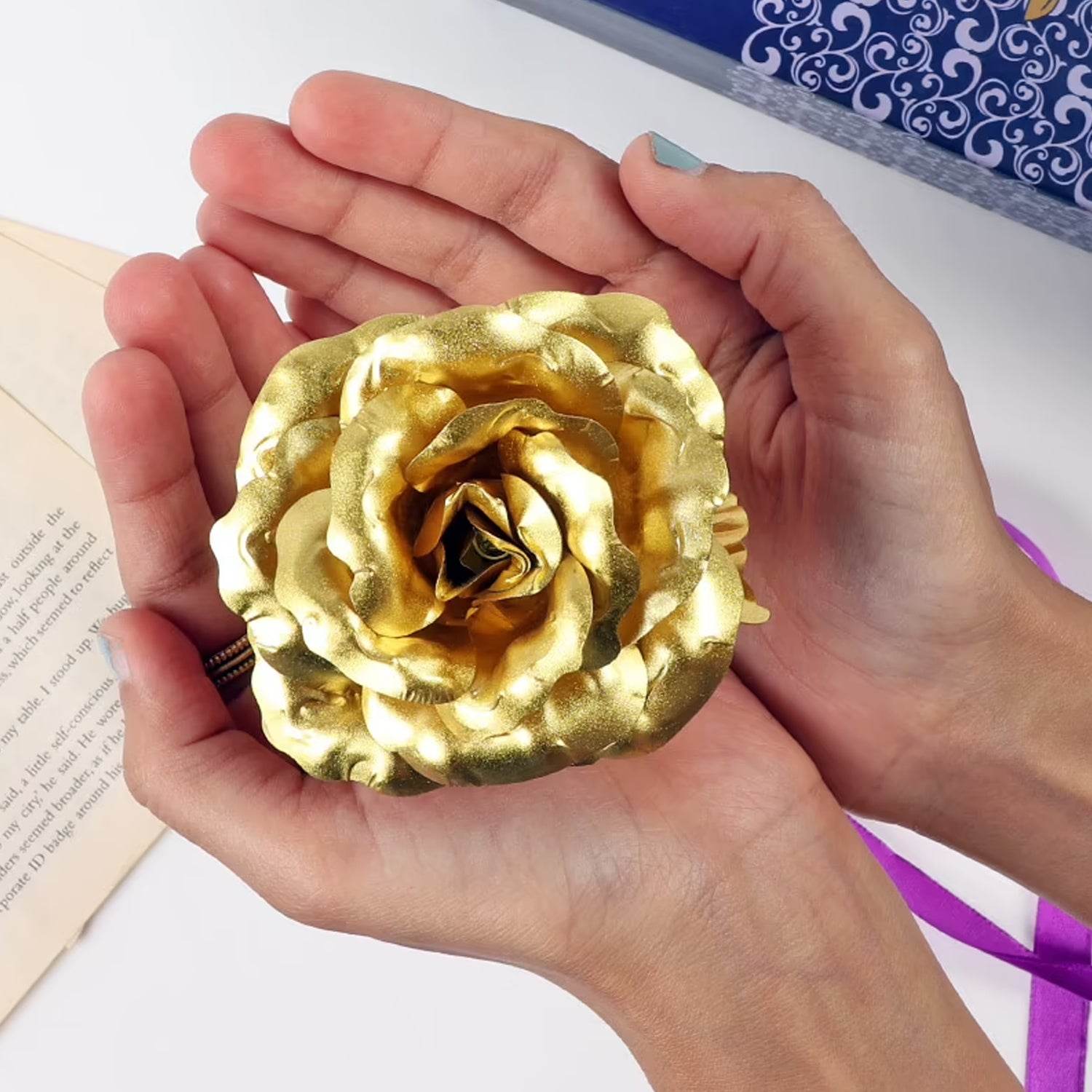 0606 Luxury Decorative Gold Plated Artificial Golden Rose With Premium Box - Best Deals at BeSh Deals®