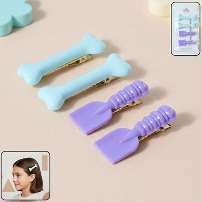 Cute Cartoon Hair Clip Set (4 Pc)