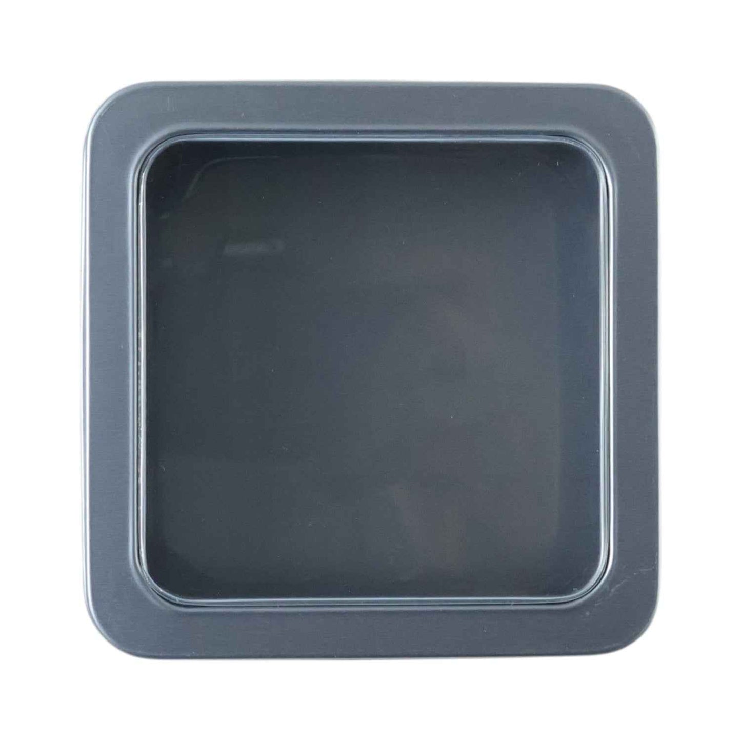 Square Metal Storage Tin Box With Transparent Window Lid (1 Pc 9.5 X 9.5 Cm)