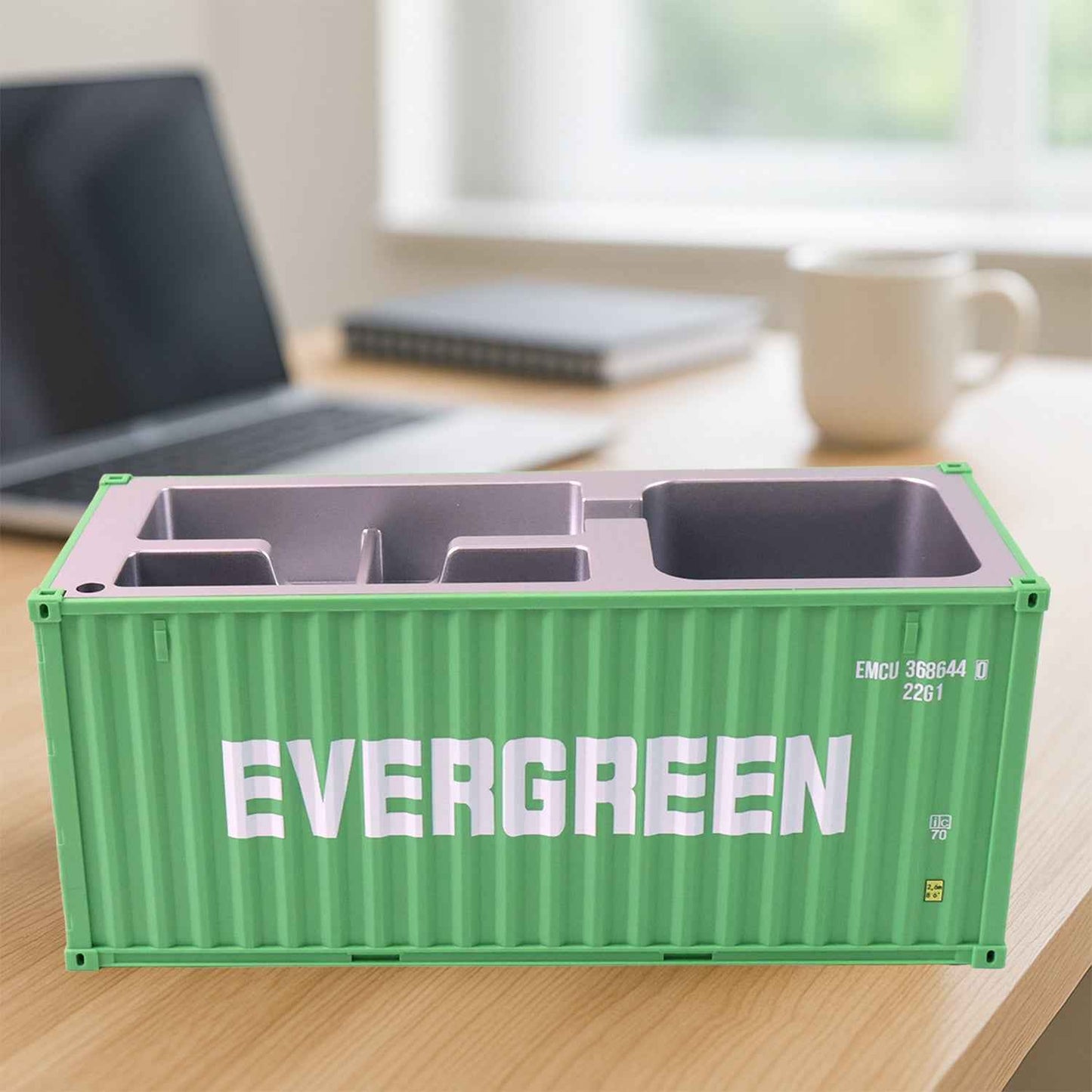 Container-style Multi-compartment Desk Organizer (1 Pc)