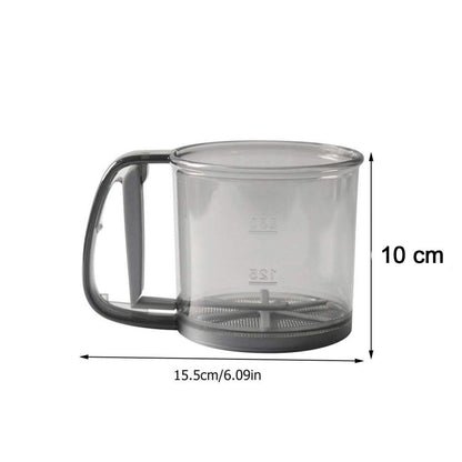 Plastic Flour Sieve Cup With Handle And Fine Mesh Filter For Kitchen Baking