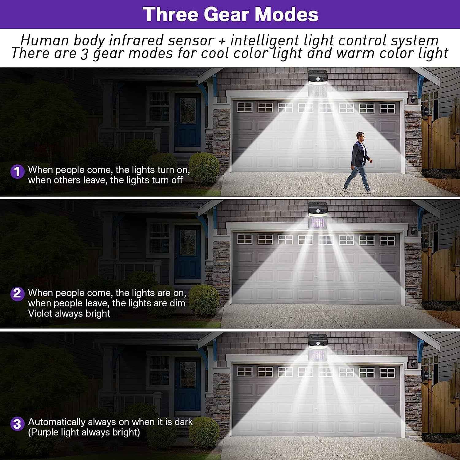Bug Zapper Outdoor 2 In 1 Solar Mosquito Zapper Lamps (1 Pc)