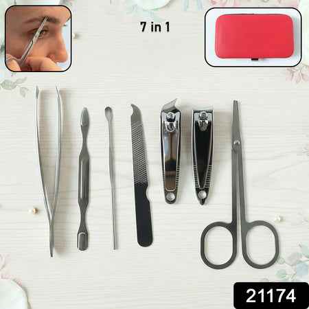 7 In 1 Stainless Steel Manicure Pedicure Grooming Kit