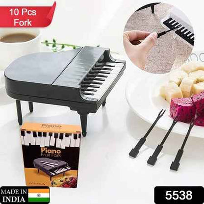 5538 10pcslot Creative Piano Fruit Forks Set Food Sticks For Dessert Fruit Snack Picking Kitchen Dining Tools (10 Pc Set)