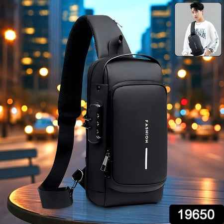 Trendy Anti-theft Crossbody Sling Bag With Usb Charging Port (1 Pc)
