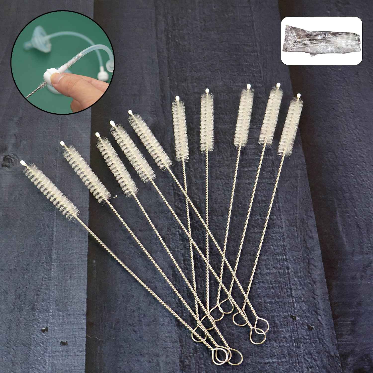 Straw  Bottle Cleaning Brush Set (10 Pc)