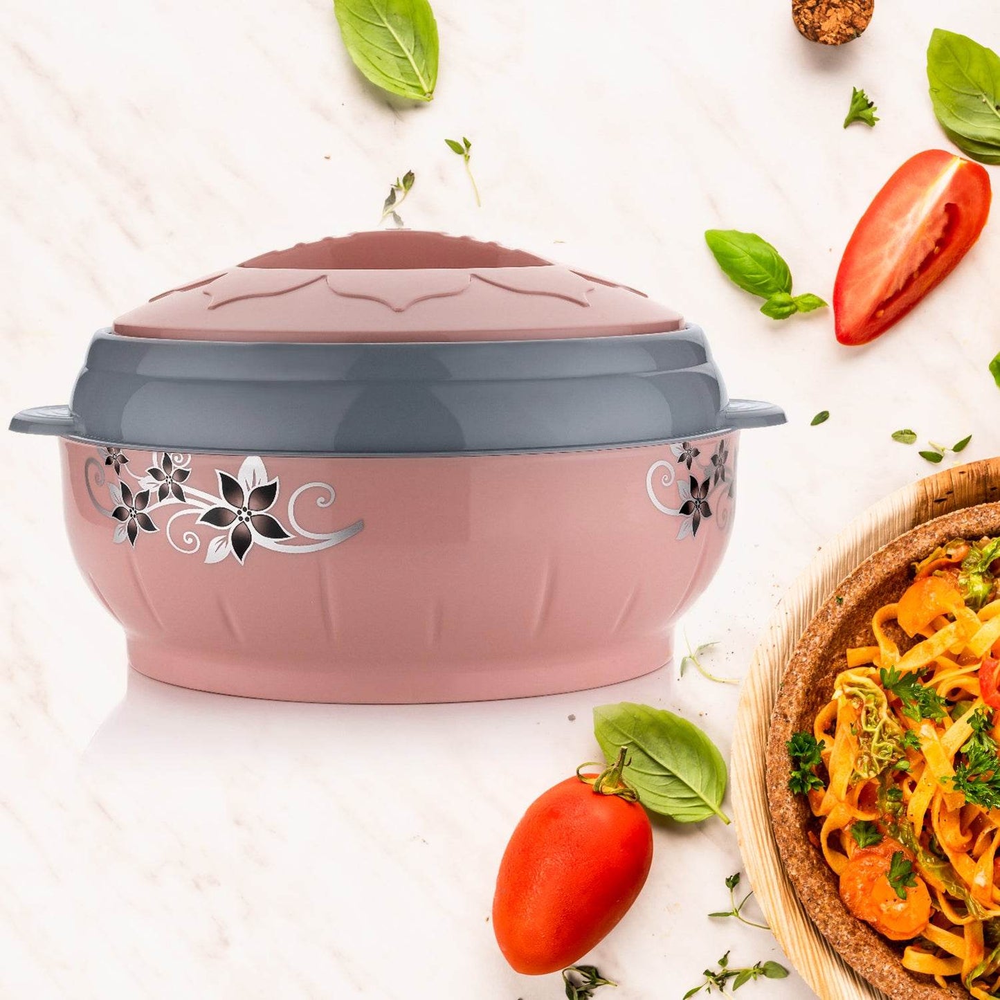 5788 High Quality Steel Casserole Box For Food Searving Inner Steel Insulated Casserole Hot Pot Flowers Printed Chapati Box For Roti Kitchen (Approx 4500 Ml) - Best Deals at BeSh Deals®