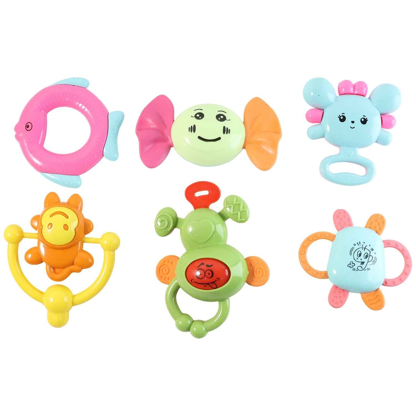 Play Cart Tiny Joys Rattle Toy Set  6-in-1 Baby Rattles