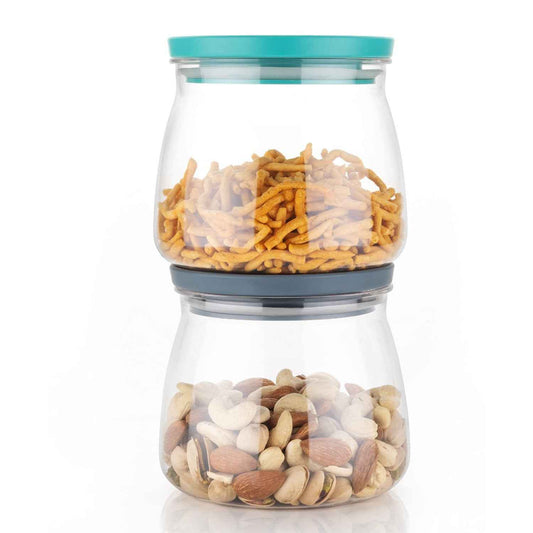 2286 Matka Shaped Jar With Air Tight  Leak Proof Lid (Multicolour) (Set Of 6) (900ml)