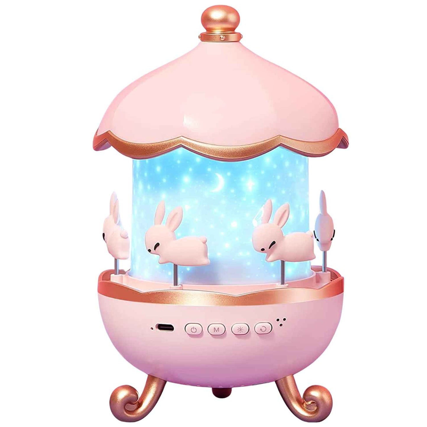 Bunnys Carousel Rotating Led Night Light