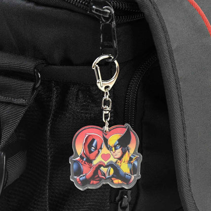 Stylish Acrylic Cartoon Character Keychain With Metal Clip (1 Pc)