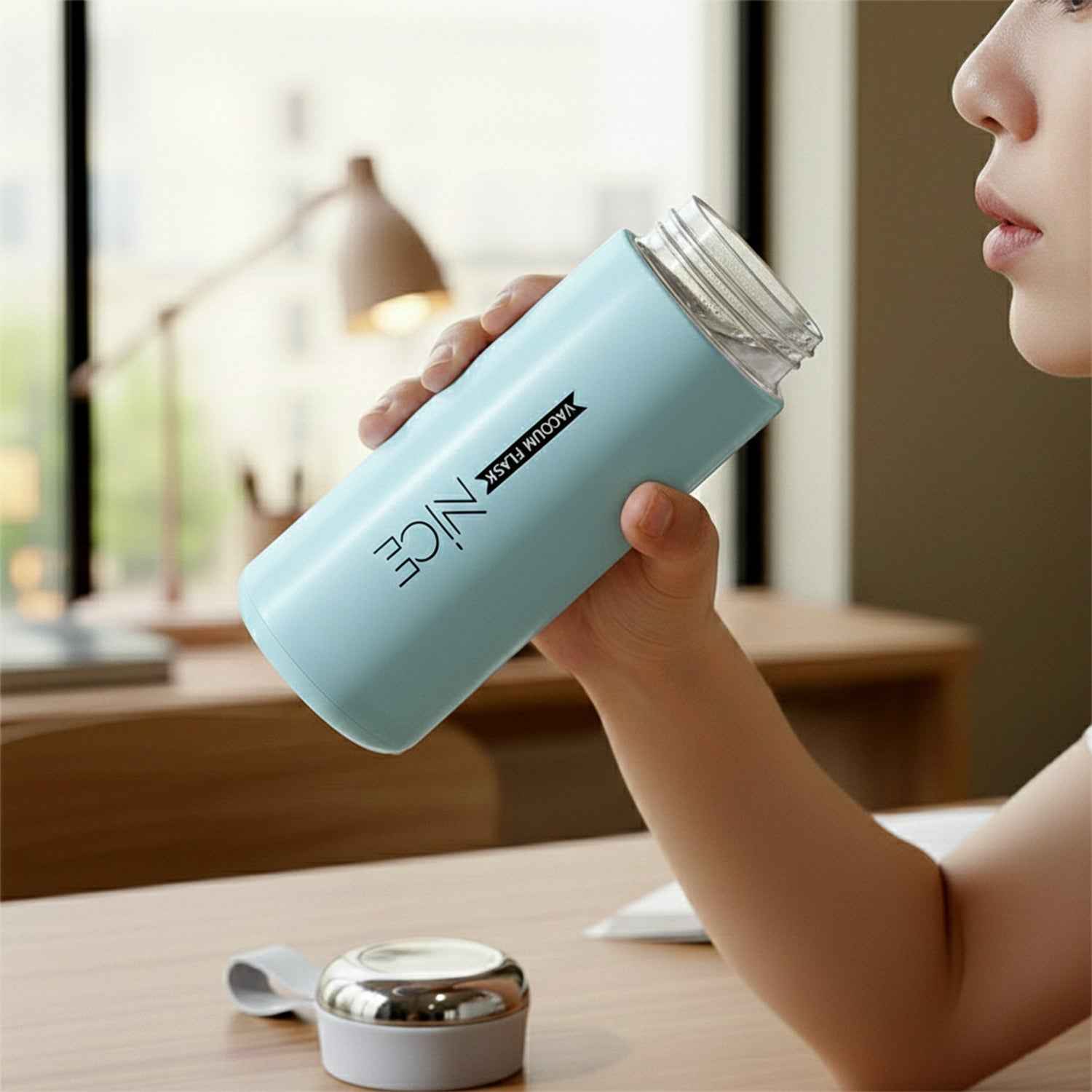 Leak Proof Glass Water Bottle (1 Pc)