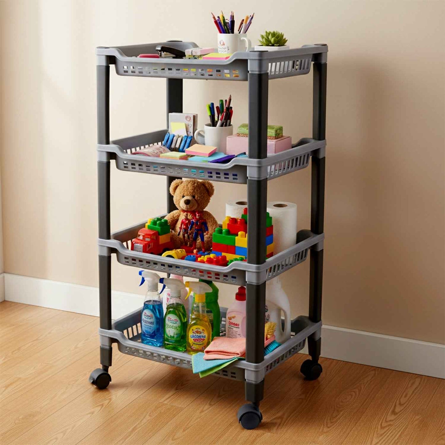 Apex 4 Layer Big Multipurpose Plastic Storage Rack - BeSh Deals®