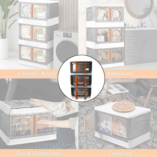 Plastic Folding Wardrobe Storage Organizer (3 Layer  1 Pc)