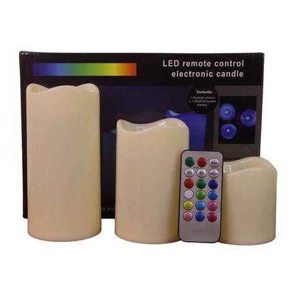 Premium 3 Piece Led Flameless Candle Set With Remote Control