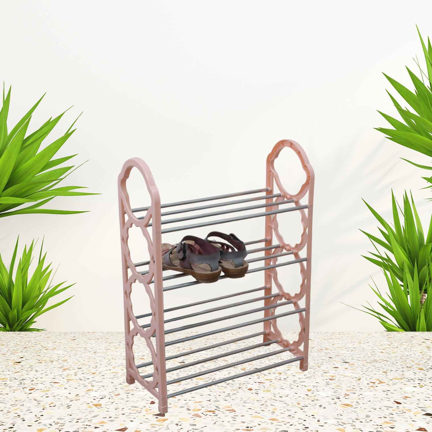 9392 Shoes Storage Shelf 4 Layer Spacesaving Shoes Show Rack Folding Shoe Rack Standing Shoe Rack Diy Shoes Storage Shelf Home Organizer For Bedroom Hallway And Closet Shoe Storage