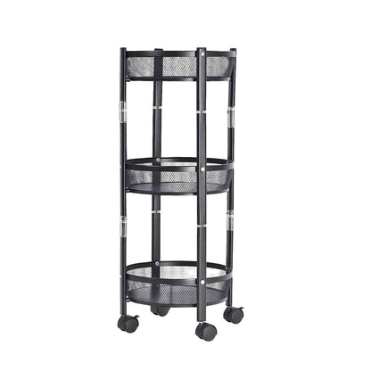 3-layer Round Metal Mesh Utility Storage Trolley With Wheels - Best Deals at BeSh Deals®