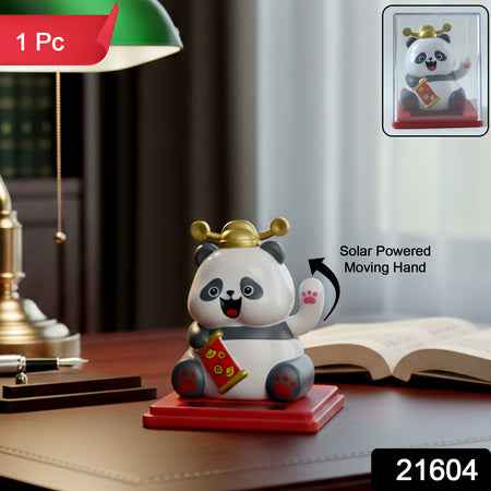 Solar Powered Moving Hand Panda Showpiece (1 Pc)