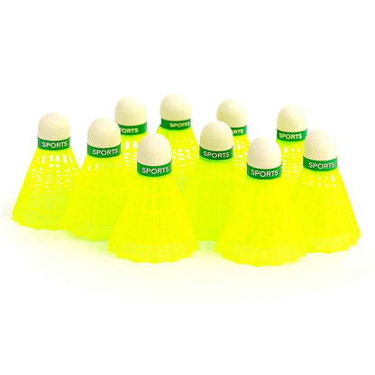 Premium Plastic Badminton Shuttlecock Set (10 Pcs)