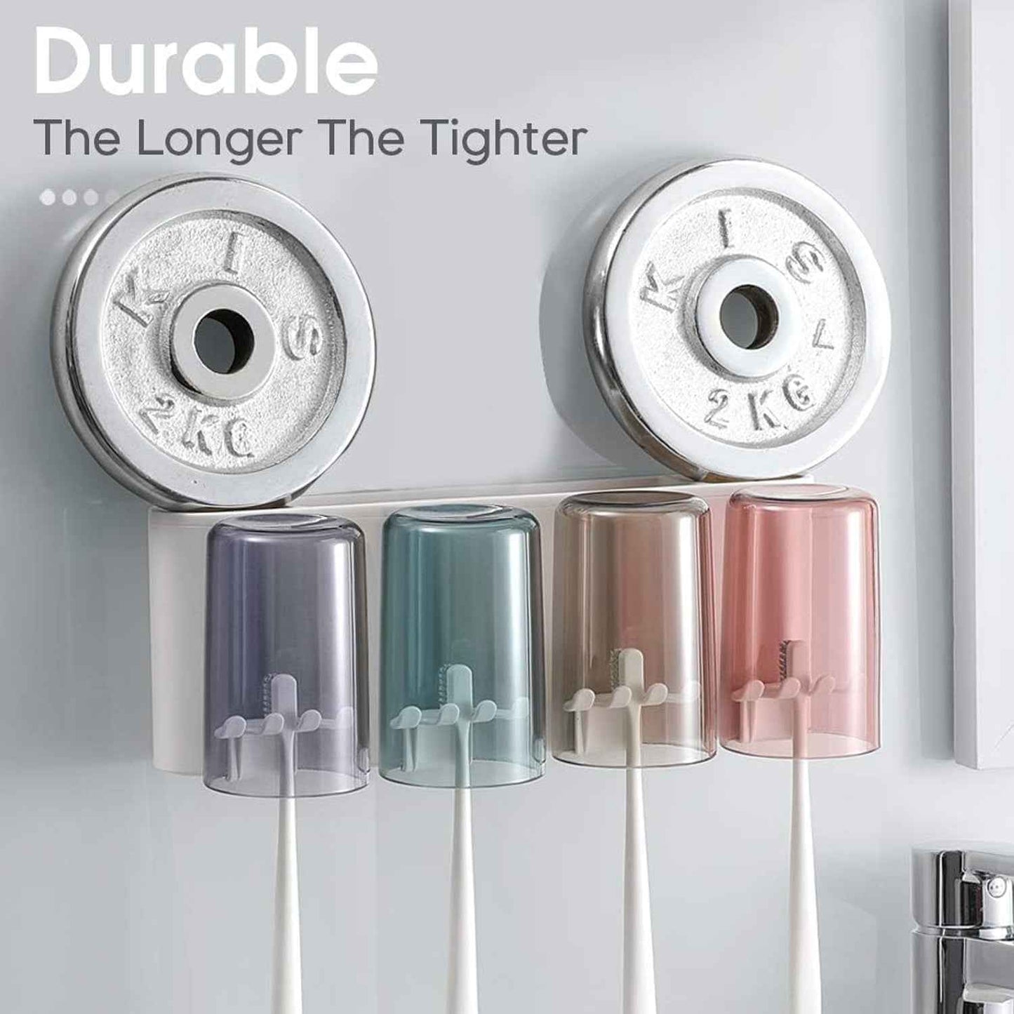 Wall Mounted Toothbrush Holder Set (1 Set)