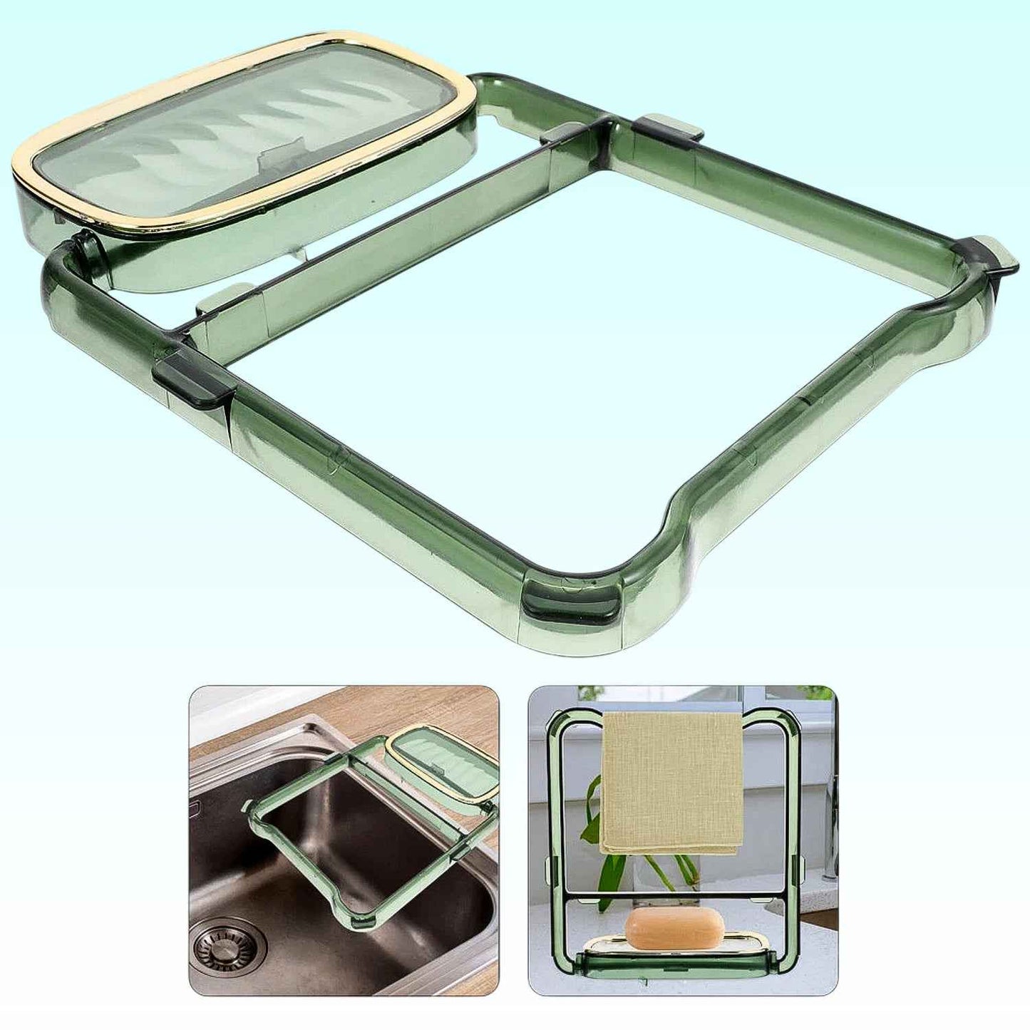 2-in-1 Self-adhesive Towel Hanger  Soap Holder Stand (1 Pc)