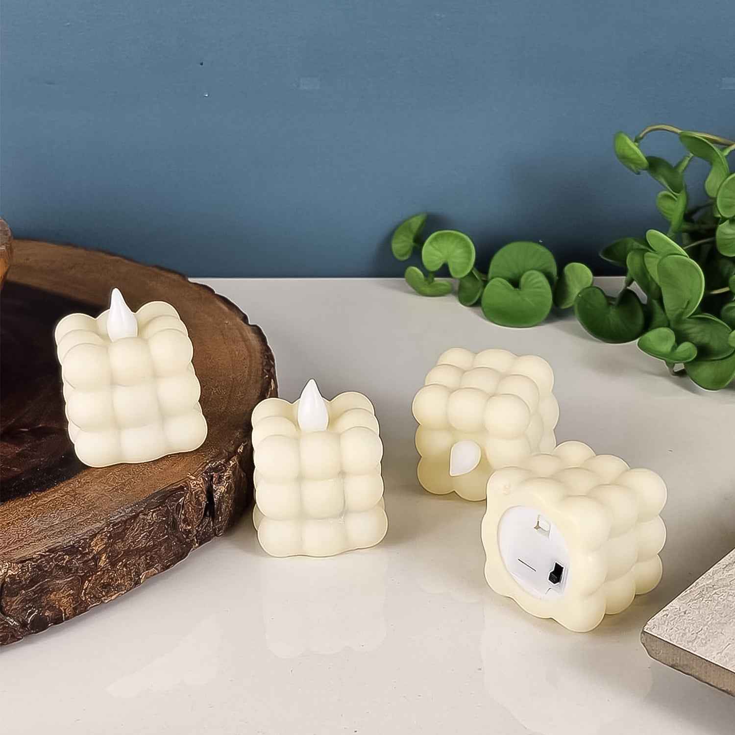Led Flameless Cube Decorative Candles (24 Pc)
