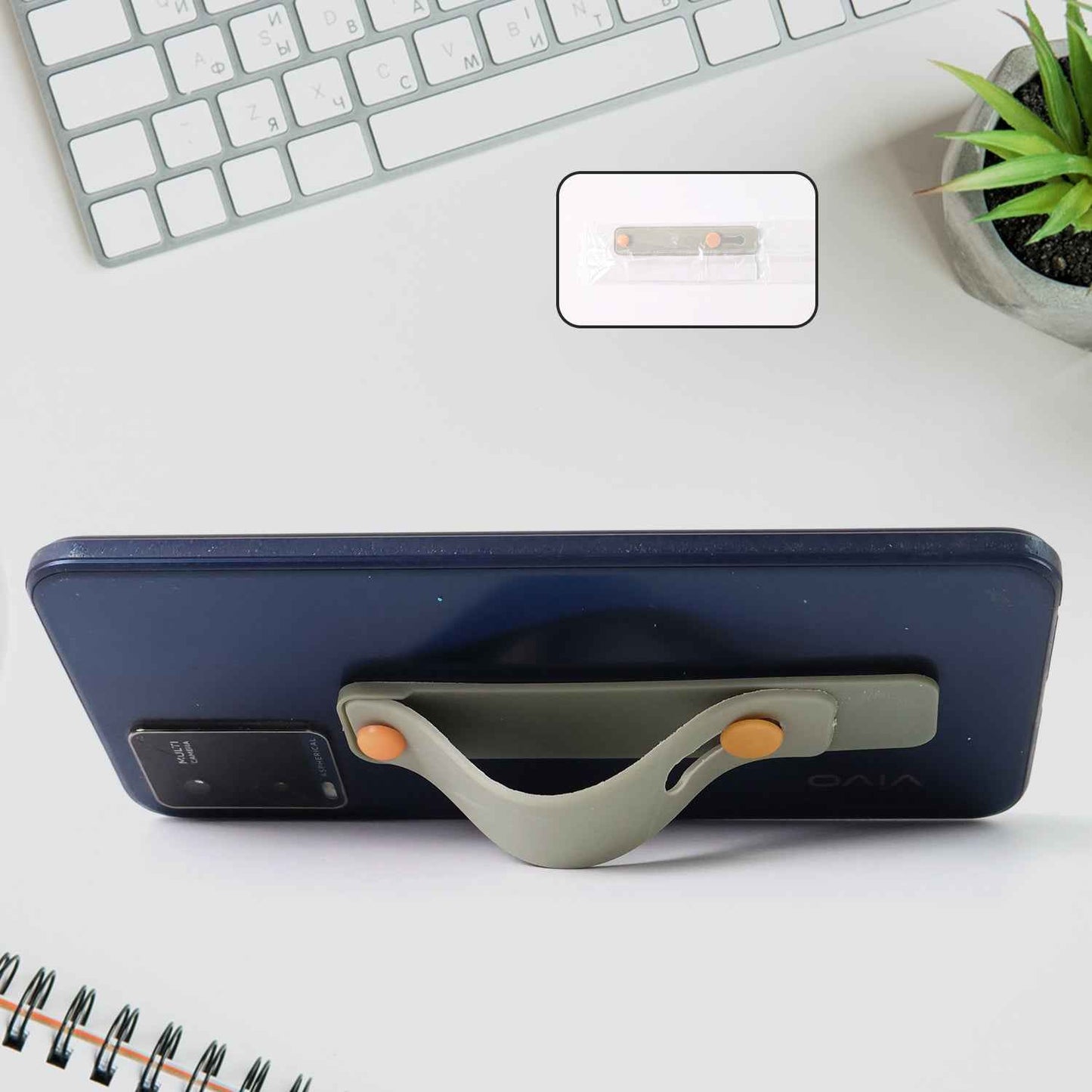 Olive Green Phone Loop Finger Holder Phone Grip Straps Silicone Phone Finger Strap (1 Pc)