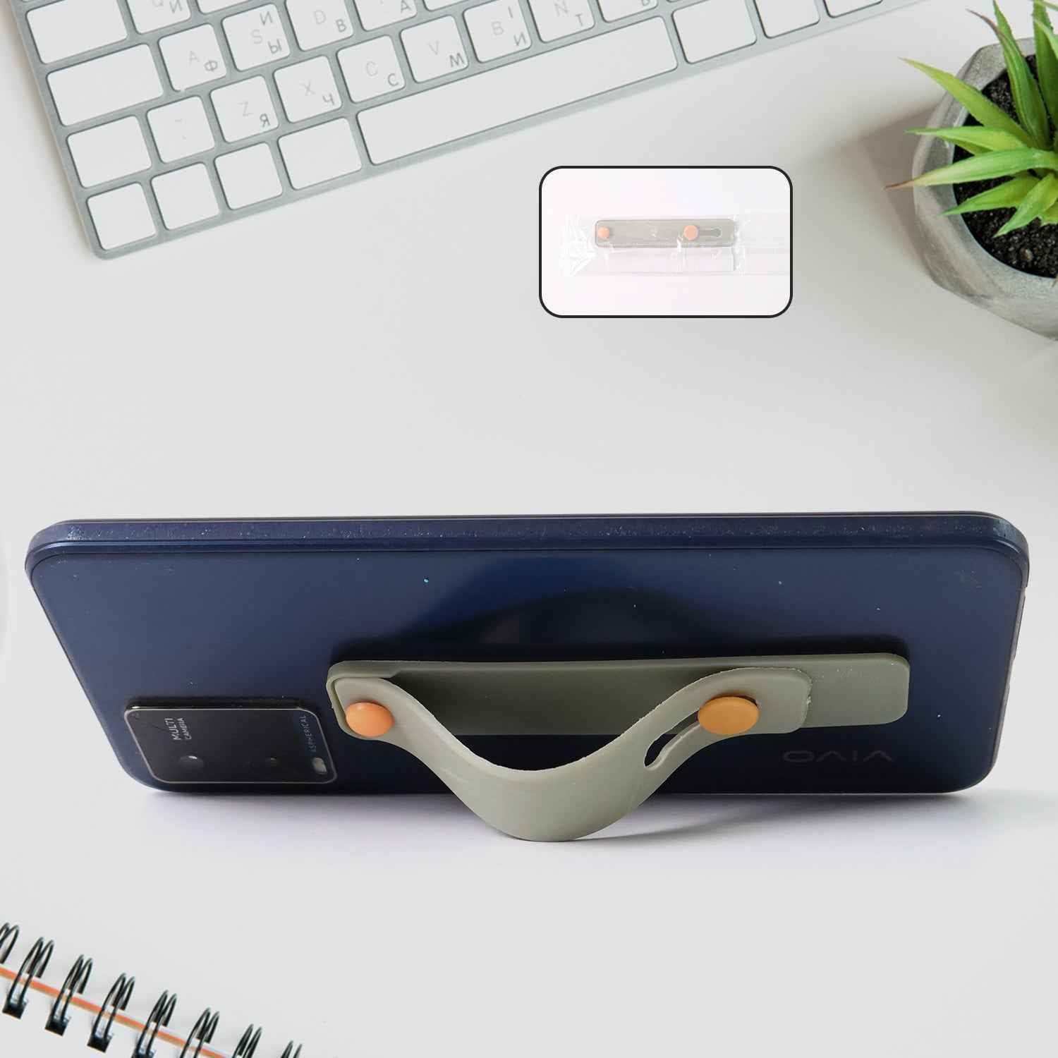 Olive Green Phone Loop Finger Holder Phone Grip Straps Silicone Phone Finger Strap (1 Pc)