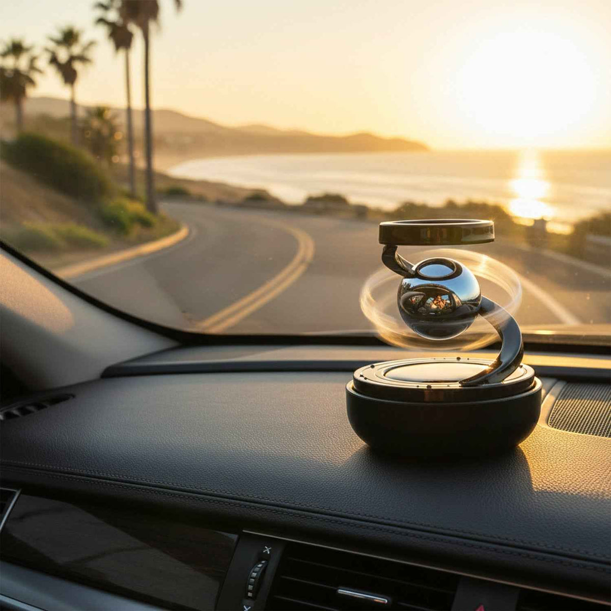 Premium Solar-powered Rotating Car Air Freshener (1 Pc)