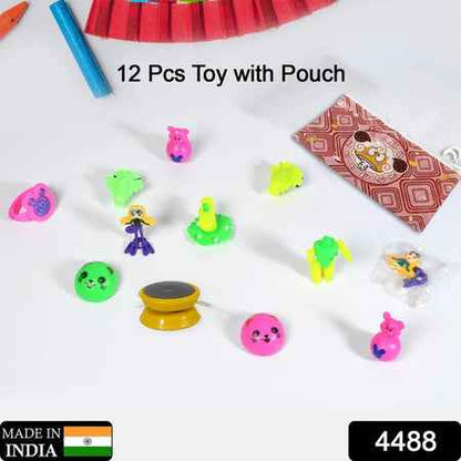 4488 12pc Mix All New Toy And Plastic Pouch Mix All Types Playing Toy For Kids
