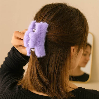 Soft Velvet Furry Hair Clutcher Clips Set (12 Pc) - Best Deals at BeSh Deals®