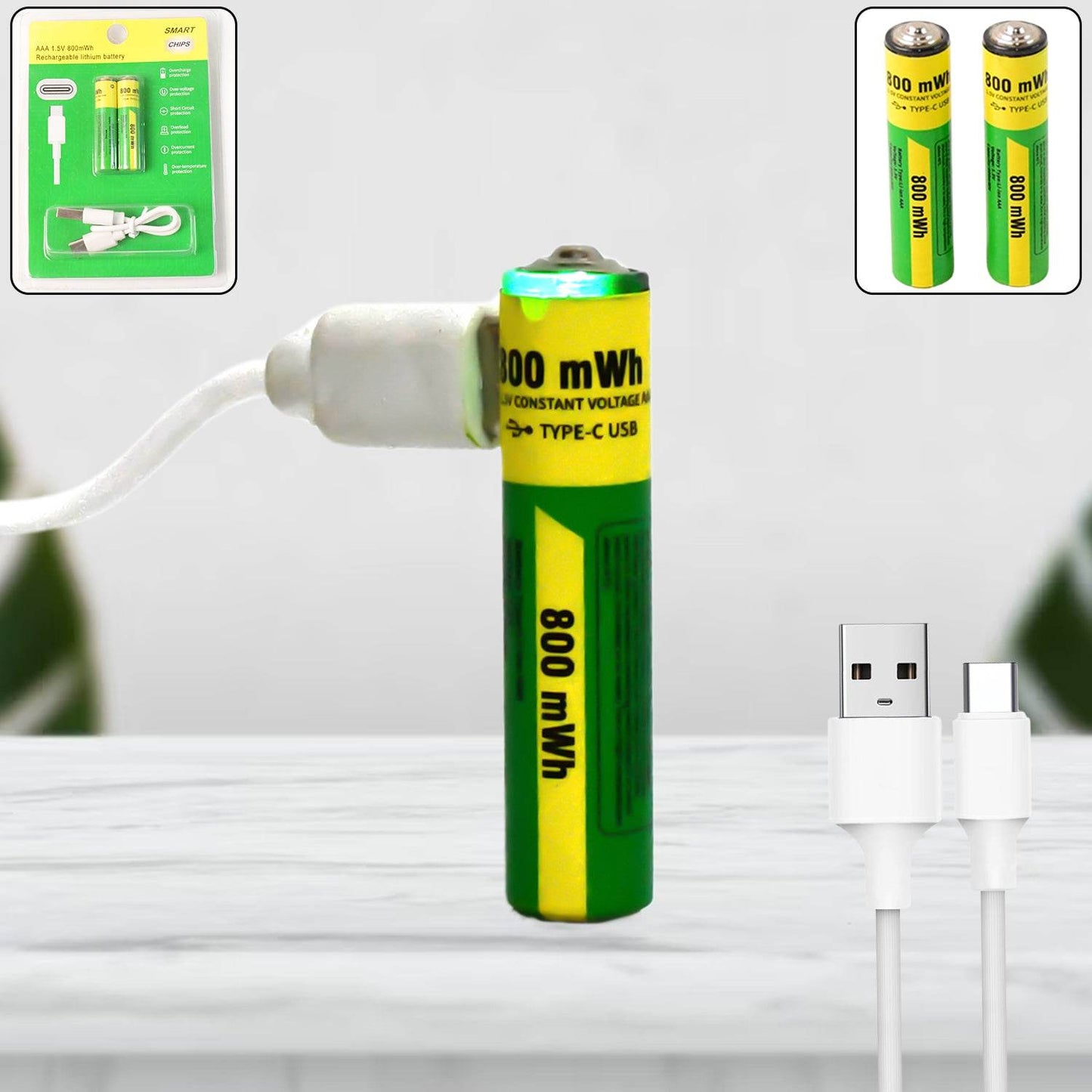 Aaa Rechargeable 800 Mwh Batteries With Recharging Cable (2 Pc Set) - Best Deals at BeSh Deals®