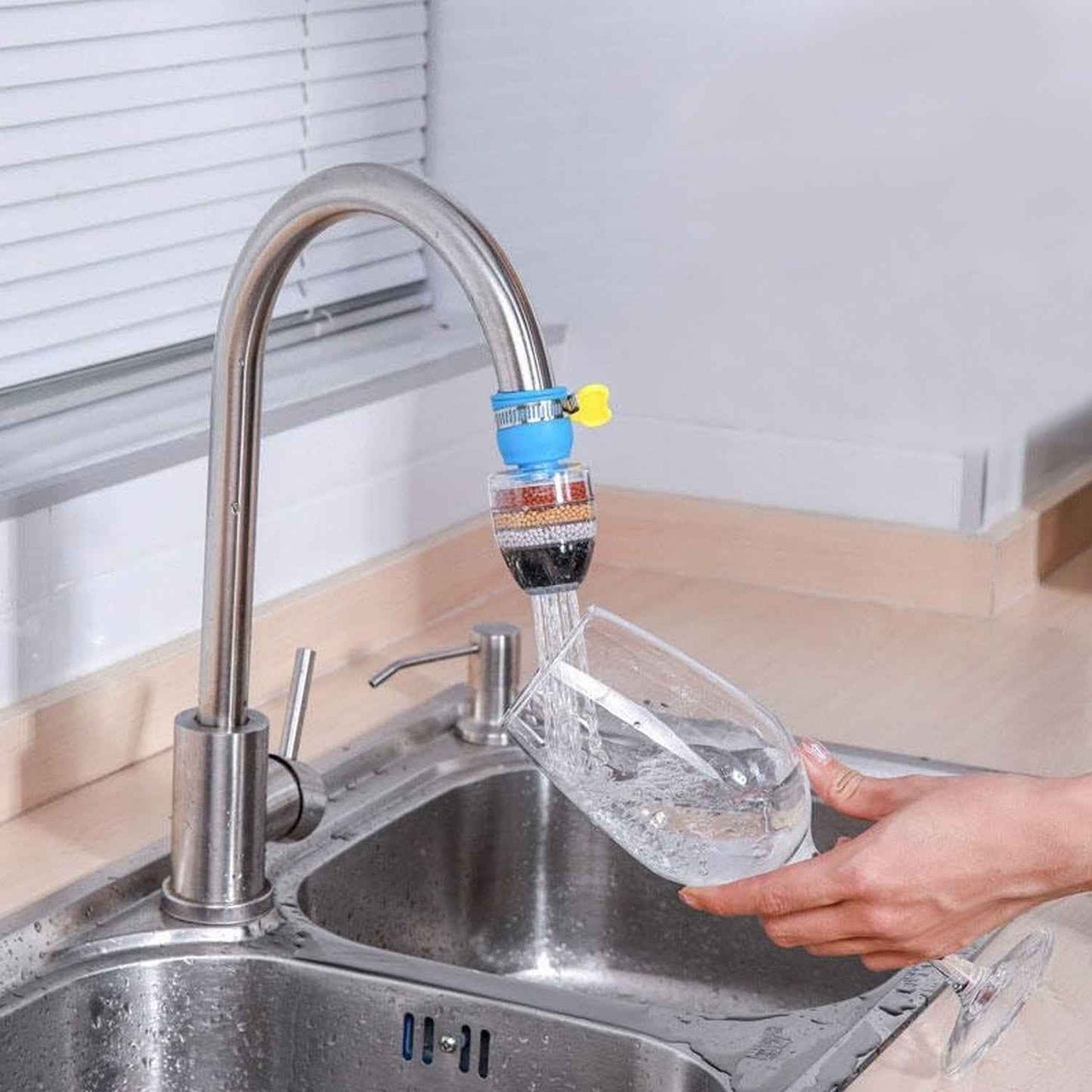 9092 Water Faucet Clean Purifier Filter Cartridge Water Tap Upgrade Universal Interface Faucet Filter (Six Layer Purifier)