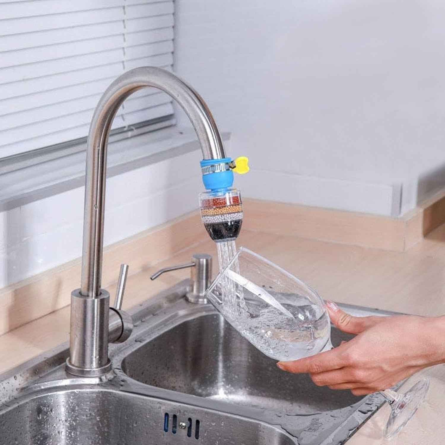 9092 Water Faucet Clean Purifier Filter Cartridge Water Tap Upgrade Universal Interface Faucet Filter (Six Layer Purifier)