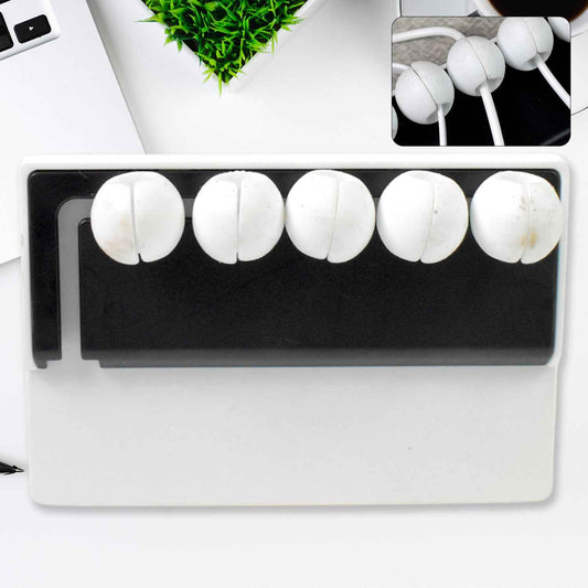 5 Slots Adhesive Desk Cable Cord Holder For Charging Cable (1 Pc  Mix Color)