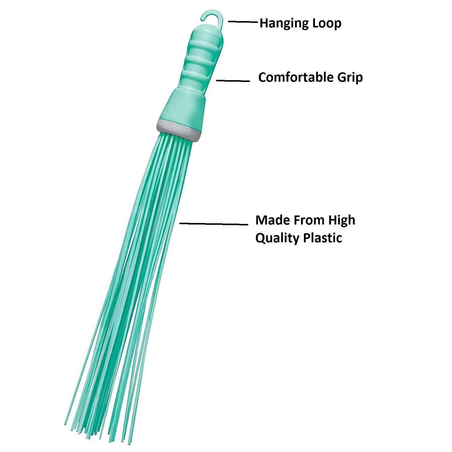 4024 Plastic Hard Bristle Broom For Bathroom Floor Cleaning And Scrubbing Wet And Dry Floor Cleaning