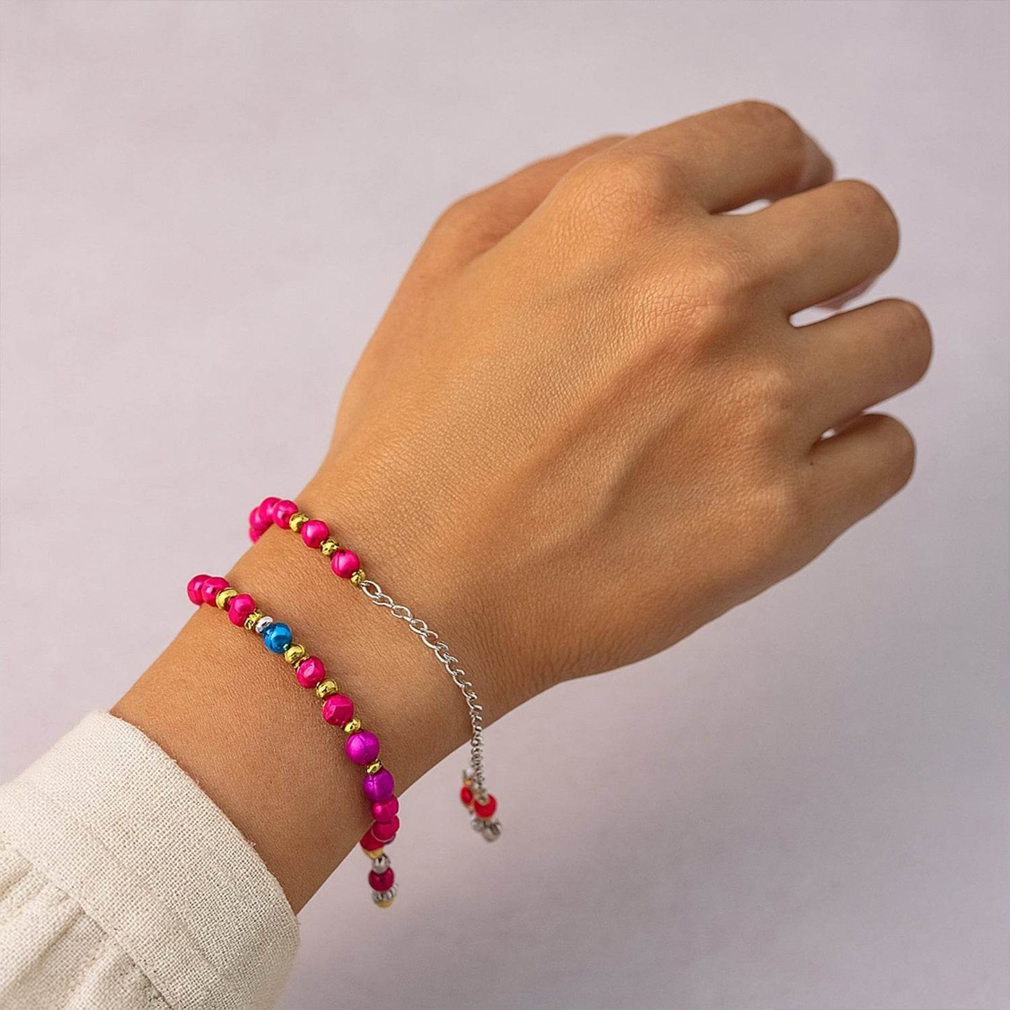 Traditional And Trendy Beaded Bracelet With Adjustable Chain (1 Pc) - Best Deals at BeSh Deals®