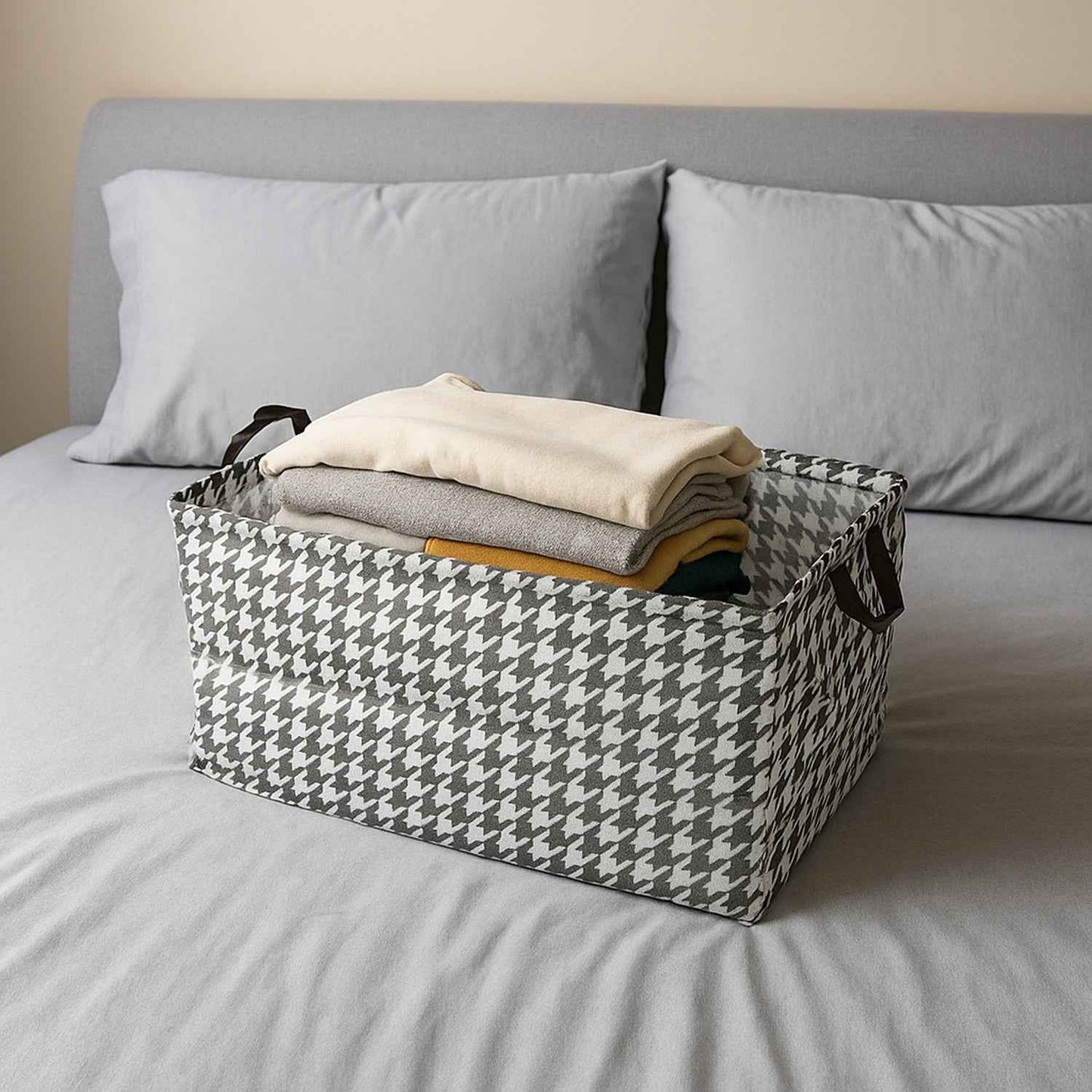 Foldable Fabric Storage Box With Handles (47  28 Cm)
