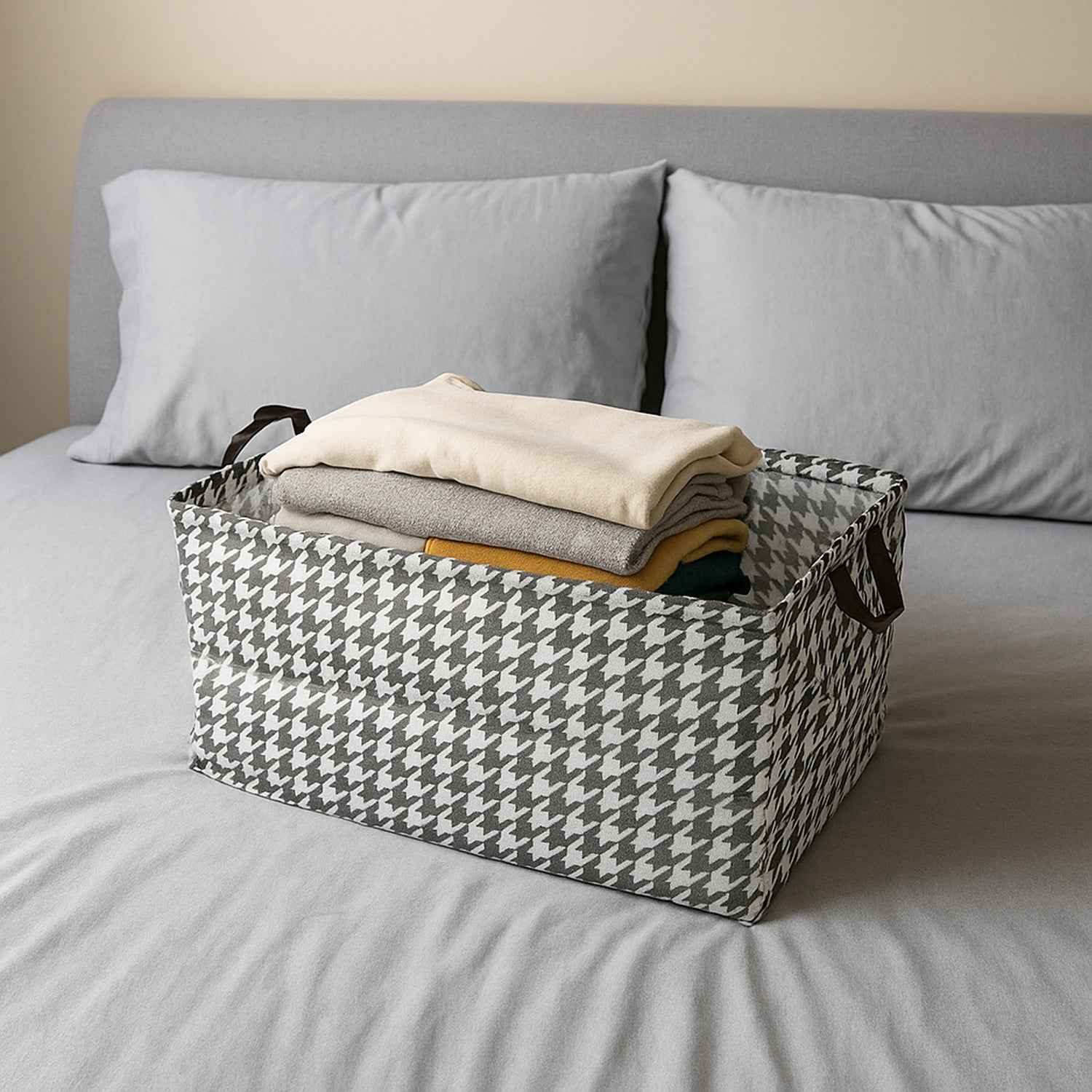Foldable Fabric Storage Box With Handles (47  28 Cm)
