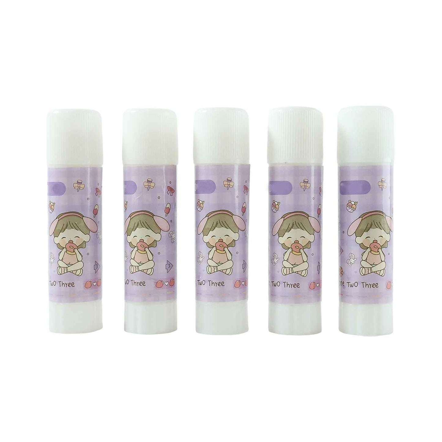 Cartoon-themed Solid Glue Stick Pack Of 5
