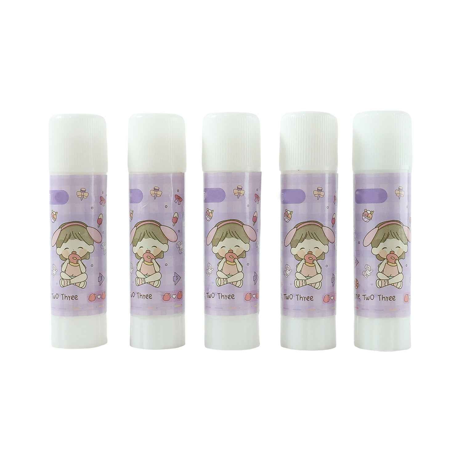 Cartoon-themed Solid Glue Stick Pack Of 5