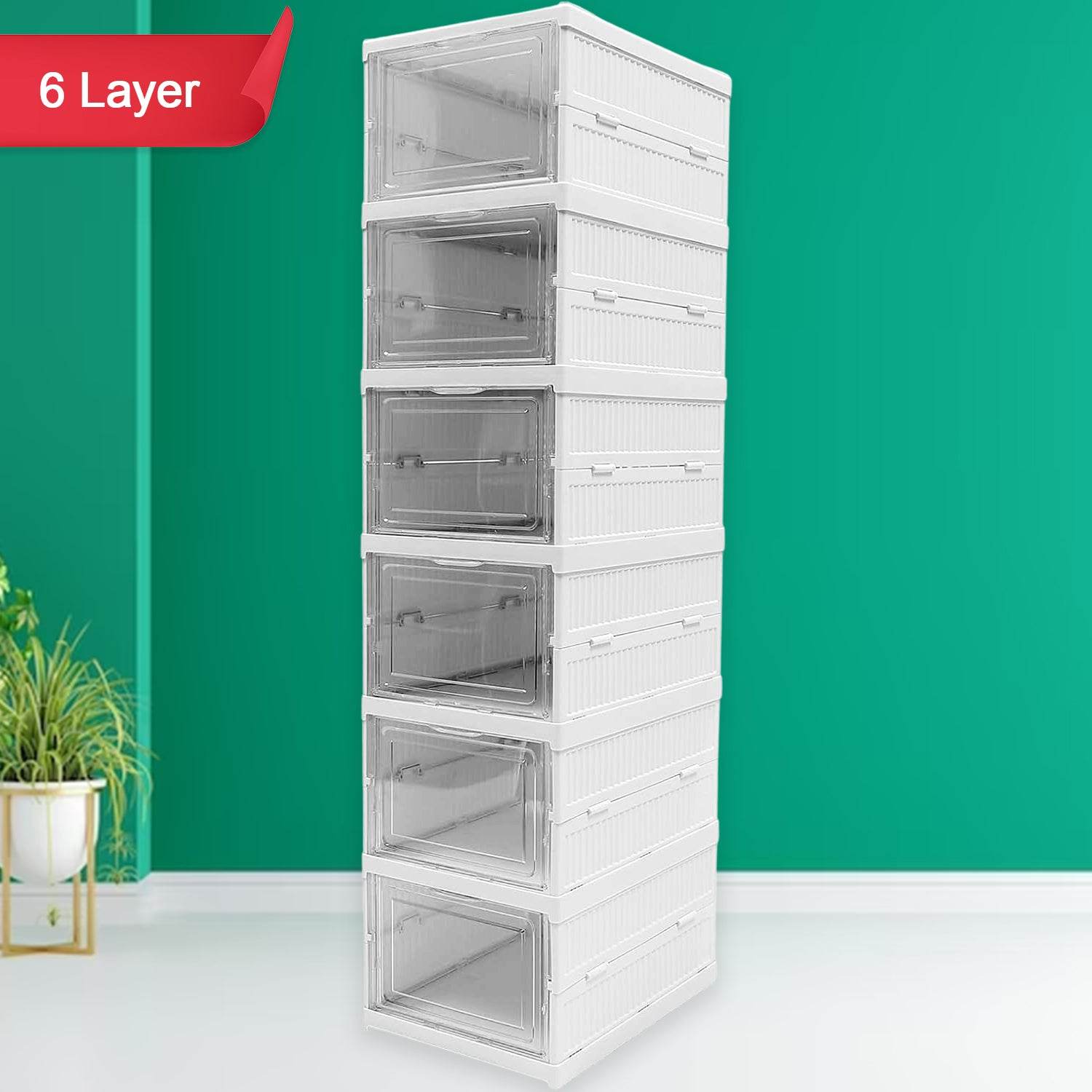 Stackable Multifunctional Storage For Clothes Foldable Drawer Shelf Basket Utility Cart Rack Storage Organizer Cart For Kitchen Pantry Closet Bedroom Bathroom Laundry (6  Layer 1 Pc) - Best Deals at BeSh Deals®