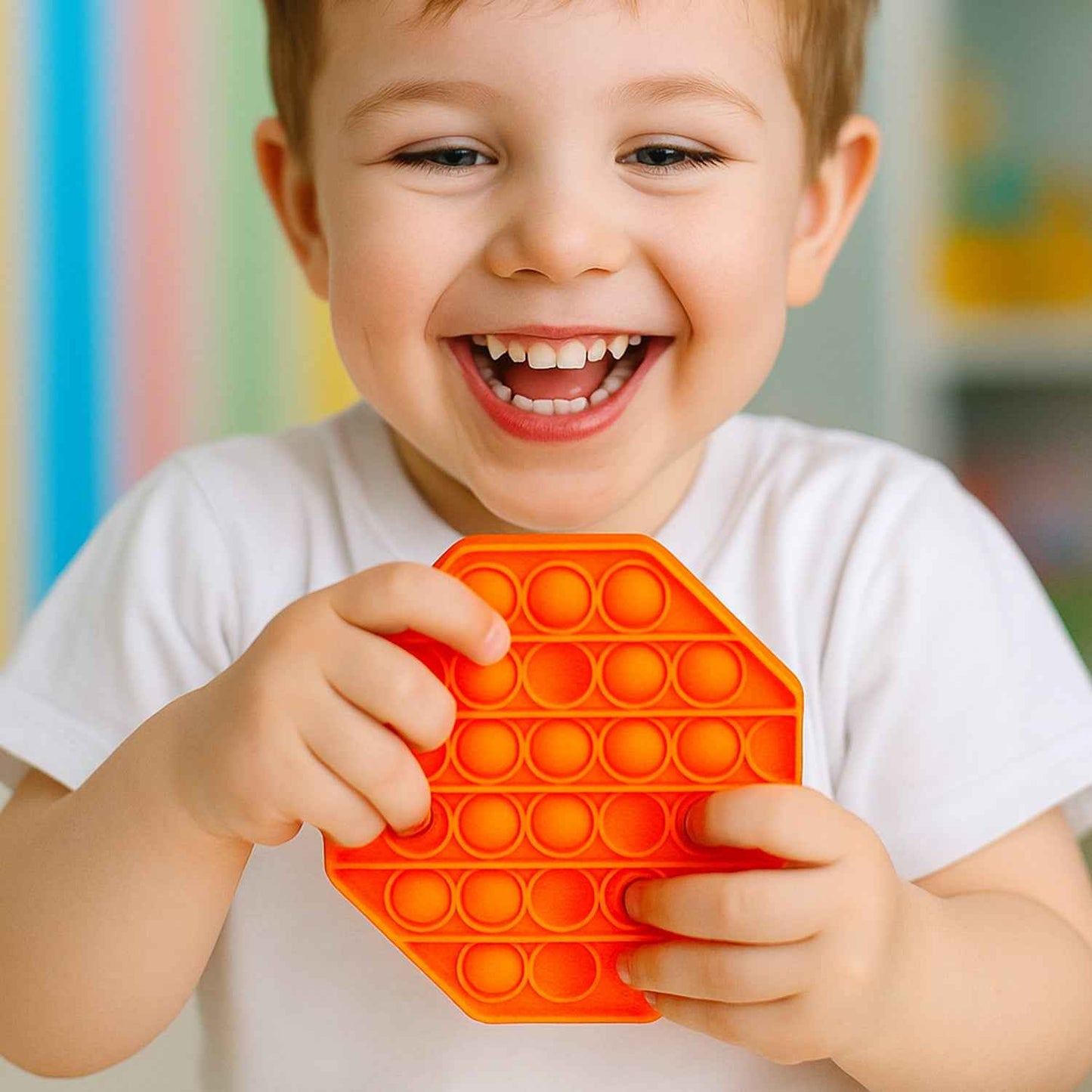 Premium Hexagon Shape Silicone Pop It Fidget Toy (1 Pc)
