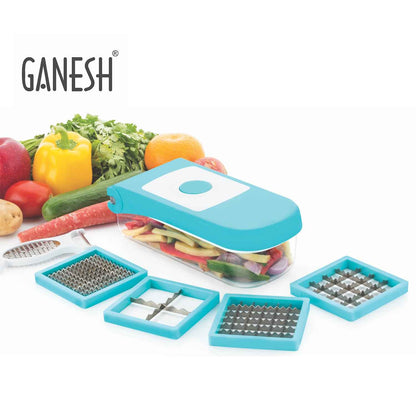 8108 Ganesh 7 In 1 Plastic Vegetable Dicer Blue