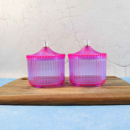Plastic Luxury Transparent Dry Fruit Storage Jars  (2 Pc)