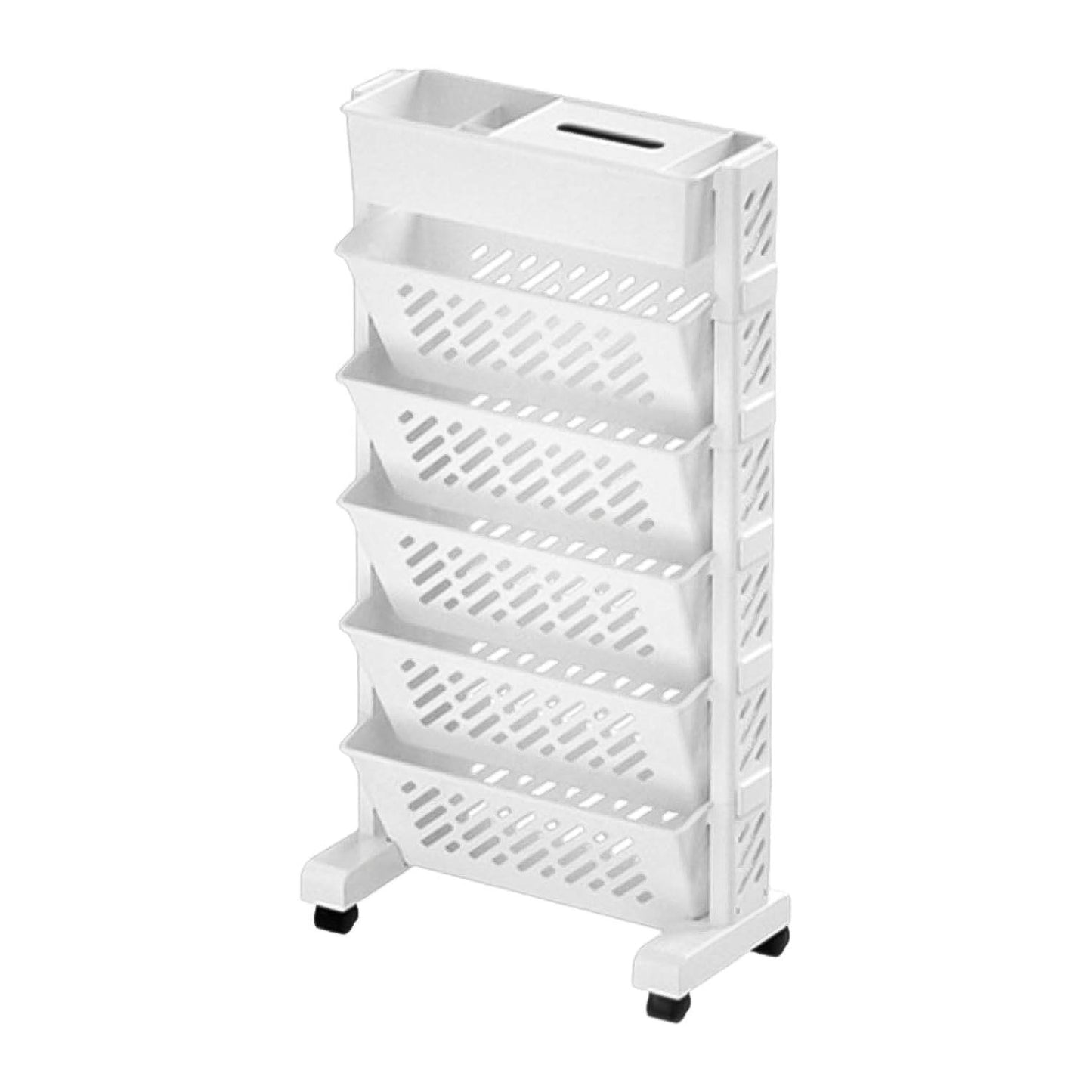 Movable Bookshelf Large Capacity Rotatable Plastic Rolling Organization Shelf  Rack - Best Deals at BeSh Deals®