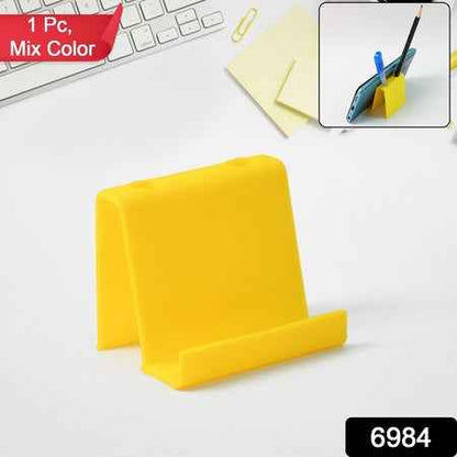 Multifunctional Plastic Mobile Phone Stand  Pen Holder (1 Pc  Mix Color)