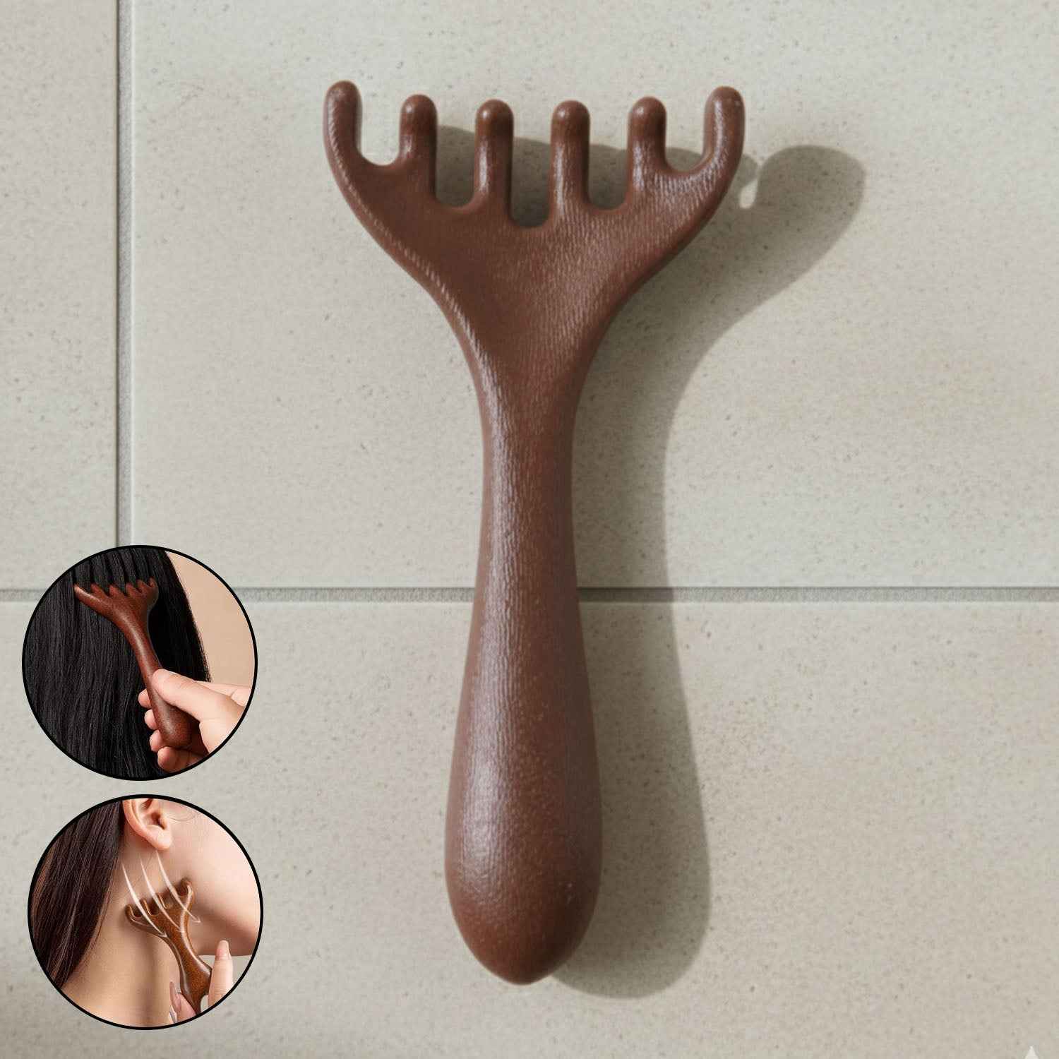 Manual Wooden Style Head  Neck Scalp Massager (1 Pc)