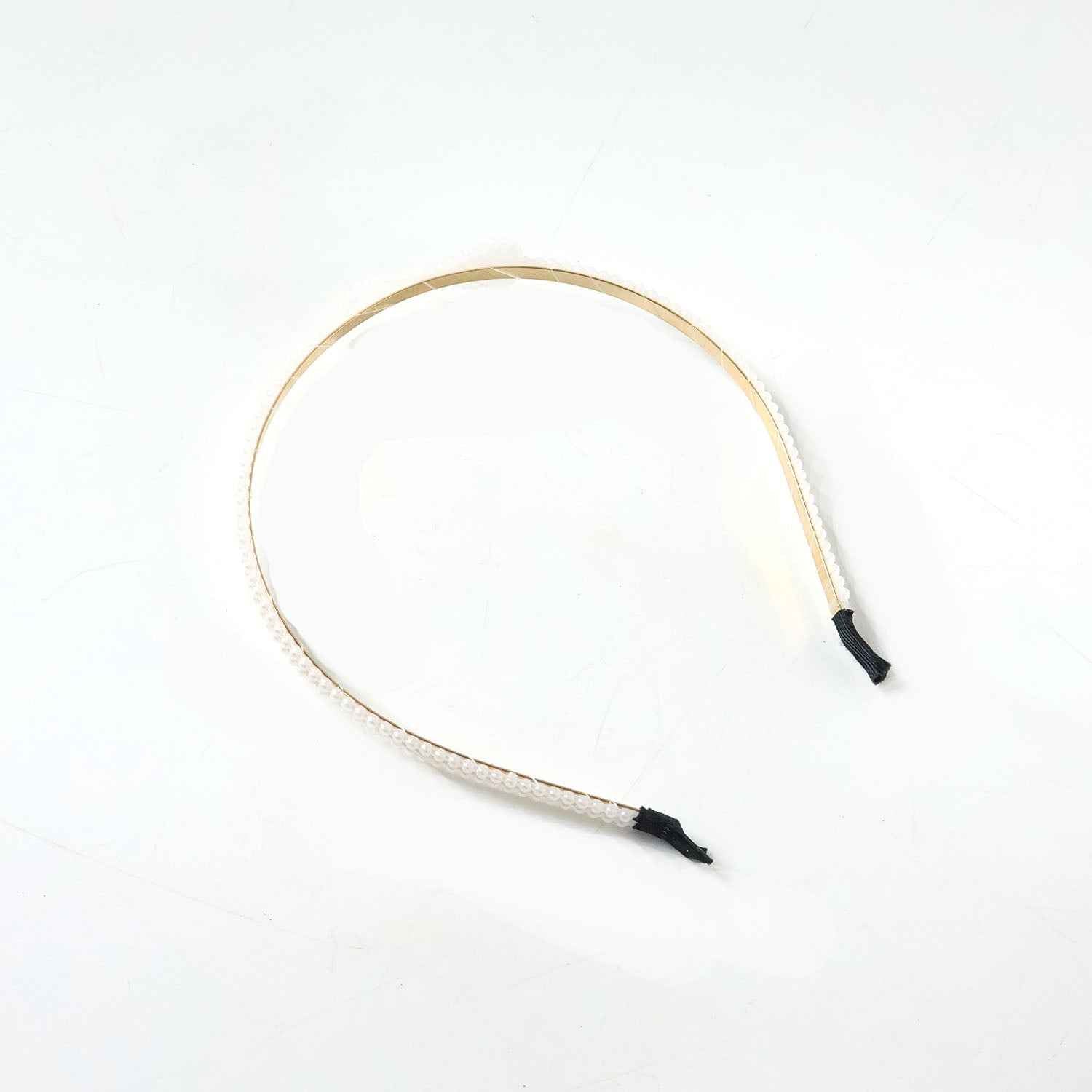 Elegant Pearl Beaded Slim Metal Hair Band (1 Pc)