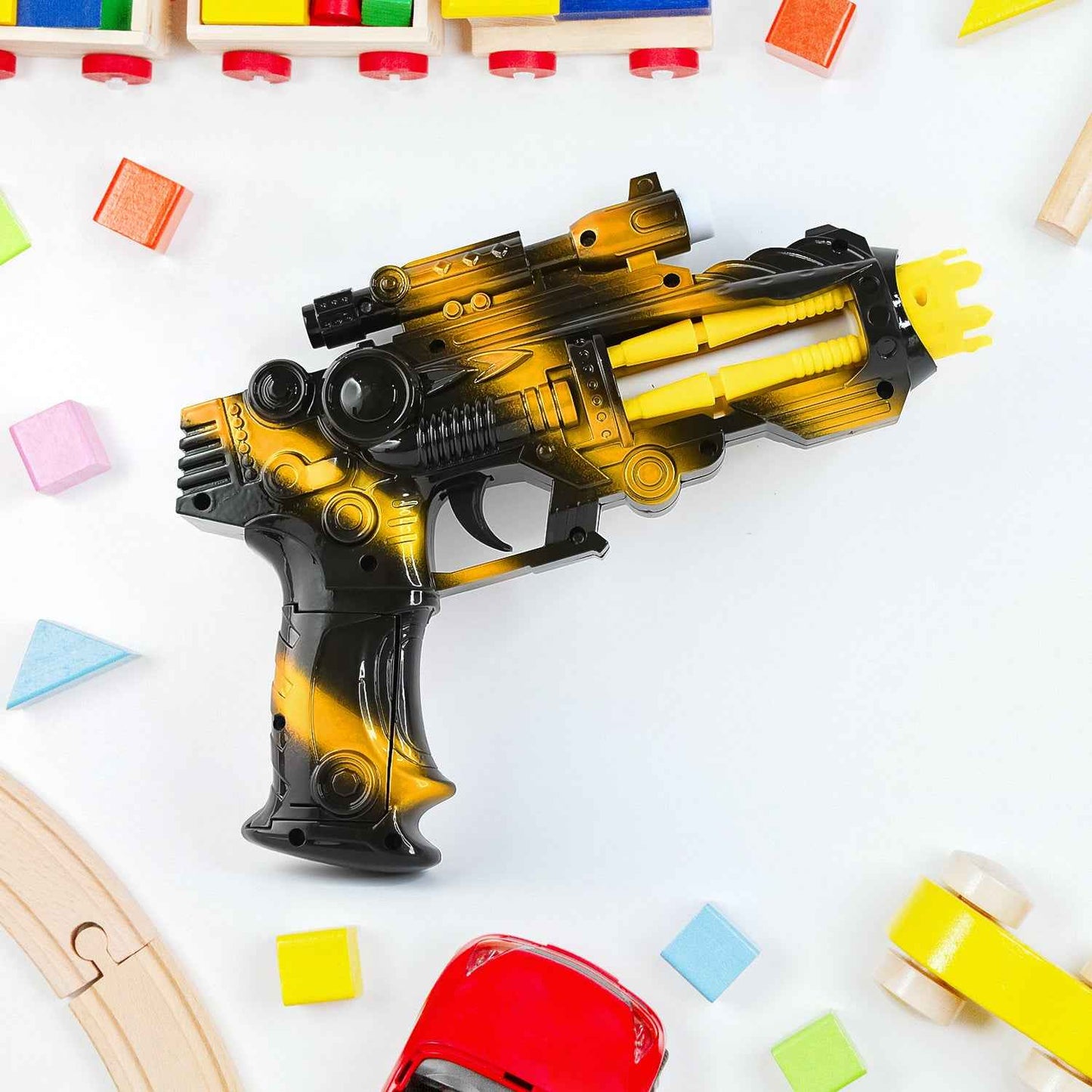 Ttg Led Laser Gun Toy  Battery Operated Space Blaster With Flashing Lights  Sound (1 Set)
